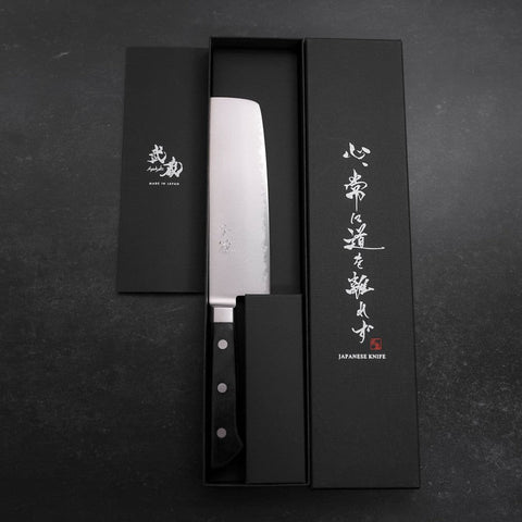 Nakiri VG-10 Damascus Western Cherry Handle 165mm-[Musashi]-[Japanese-Kitchen-Knives]