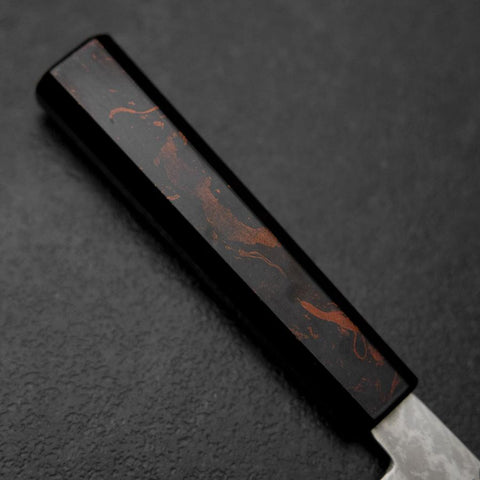 Nakiri VG-10 Damascus Yamanaka Black Urushi Handle 170mm (6.7”)-[Musashi]-[Japanese-Kitchen-Knives]
