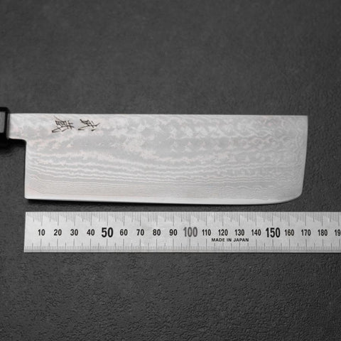 Nakiri VG-10 Damascus Yamanaka Black Urushi Handle 170mm (6.7”)-[Musashi]-[Japanese-Kitchen-Knives]