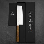 Nakiri VG-10 Damascus Yellow-Brown Birch Handle 170mm (6.7”)-[Musashi]-[Japanese-Kitchen-Knives]