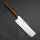Nakiri VG-10 Damascus Yellow-Brown Birch Handle 170mm (6.7”)-[Musashi]-[Japanese-Kitchen-Knives]
