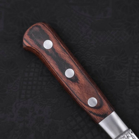 Nakiri VG-10 Mirror Tsuchime Damascus Mahogany Handle 165mm-[Musashi]-[Japanese-Kitchen-Knives]