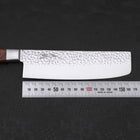 Nakiri VG-10 Mirror Tsuchime Damascus Mahogany Handle 165mm-[Musashi]-[Japanese-Kitchen-Knives]