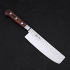Nakiri VG-10 Mirror Tsuchime Damascus Mahogany Handle 165mm-[Musashi]-[Japanese-Kitchen-Knives]