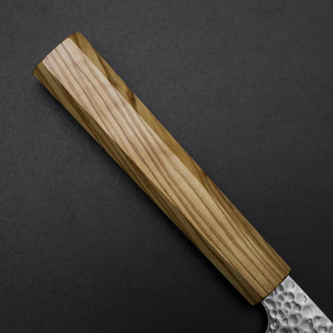 Nakiri VG-10 Mirror Tsuchime Damascus Olive Handle 170mm (6.7”)-[Musashi]-[Japanese-Kitchen-Knives]