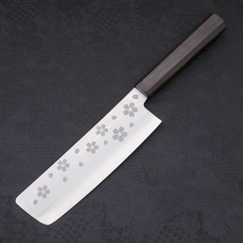 Nakiri VG-10 Polished Sakura Ebony Handle 165mm-[Musashi]-[Japanese-Kitchen-Knives]