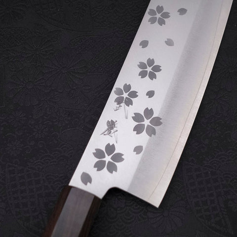 Nakiri VG-10 Polished Sakura Ebony Handle 165mm-[Musashi]-[Japanese-Kitchen-Knives]