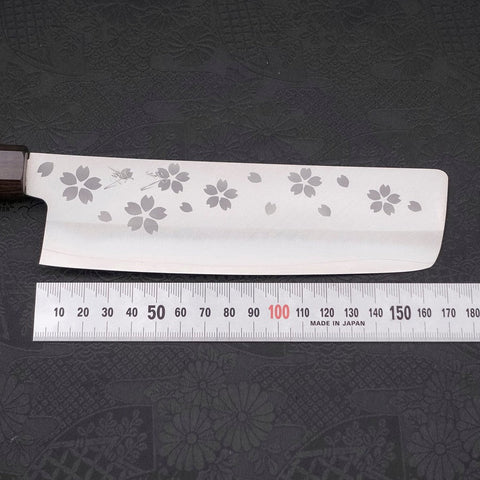 Nakiri VG-10 Polished Sakura Ebony Handle 165mm-[Musashi]-[Japanese-Kitchen-Knives]