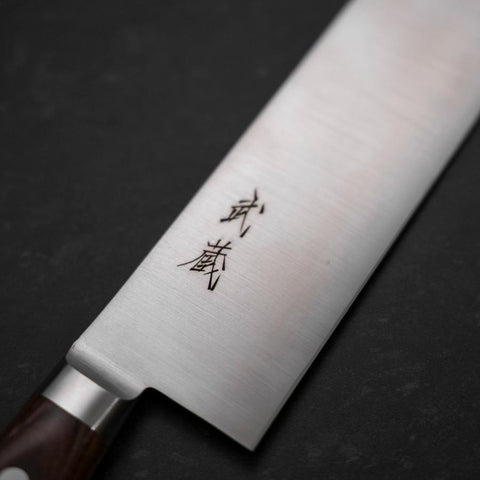 Nakiri VG-10 Polished Western Mahogany Handle 170mm-[Musashi]-[Japanese-Kitchen-Knives]