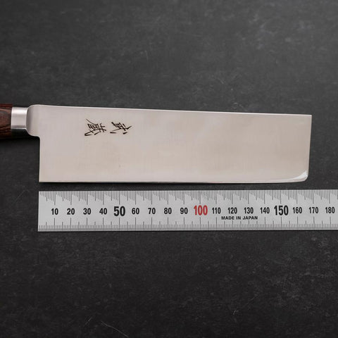 Nakiri VG-10 Polished Western Mahogany Handle 170mm-[Musashi]-[Japanese-Kitchen-Knives]