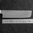 Nakiri VG-10 Tsuchime Damascus Buffalo Dark Pink Maple Handle 170mm (6.7”)-[Musashi]-[Japanese-Kitchen-Knives]