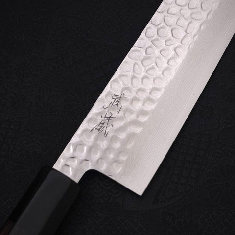 Nakiri VG-10 Tsuchime Damascus Buffalo Ebony Handle 165mm-[Musashi]-[Japanese-Kitchen-Knives]