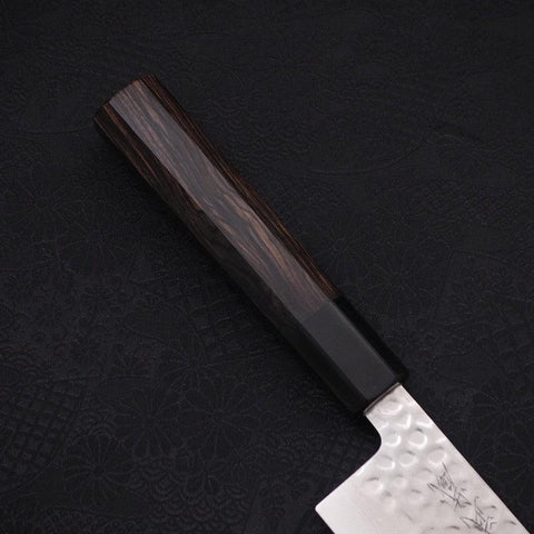 Nakiri VG-10 Tsuchime Damascus Buffalo Ebony Handle 165mm-[Musashi]-[Japanese-Kitchen-Knives]