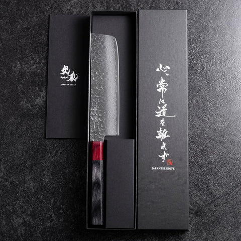 Nakiri VG-10 Tsuchime Damascus Pakka Handle 165mm (6.5”)-[Musashi]-[Japanese-Kitchen-Knives]