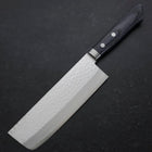Nakiri VG-10 Tsuchime Damascus Western Blue Handle 165mm-[Musashi]-[Japanese-Kitchen-Knives]