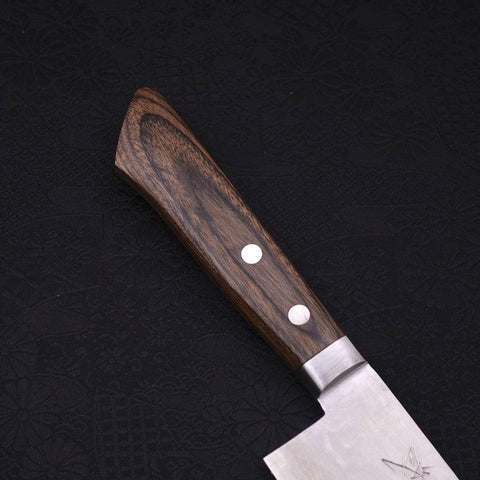 Nakiri VG-10 Tsuchime Damascus Western Brown Handle 165mm-[Musashi]-[Japanese-Kitchen-Knives]