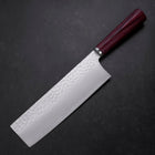 Nakiri VG-10 Tsuchime Oval Red Handle 180mm-[Musashi]-[Japanese-Kitchen-Knives]