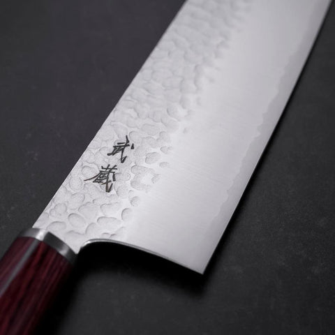 Nakiri VG-10 Tsuchime Oval Red Handle 180mm-[Musashi]-[Japanese-Kitchen-Knives]