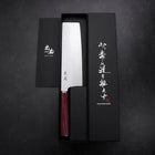 Nakiri VG-10 Tsuchime Oval Red Handle 180mm-[Musashi]-[Japanese-Kitchen-Knives]