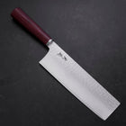 Nakiri VG-10 Tsuchime Oval Red Handle 180mm-[Musashi]-[Japanese-Kitchen-Knives]