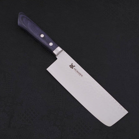 Nakiri VG-10 Tsuchime Western Dark Blue Handle 165mm-[Musashi]-[Japanese-Kitchen-Knives]