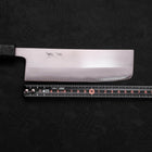 Nakiri White Steel #1 Polished Black Ishime Urushi Handle 165mm (6.5”)-[Musashi]-[Japanese-Kitchen-Knives]