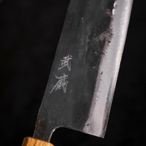 Nakiri White Steel #2 Kurouchi Oak Handle 165mm (6.5”)-[Musashi]-[Japanese-Kitchen-Knives]
