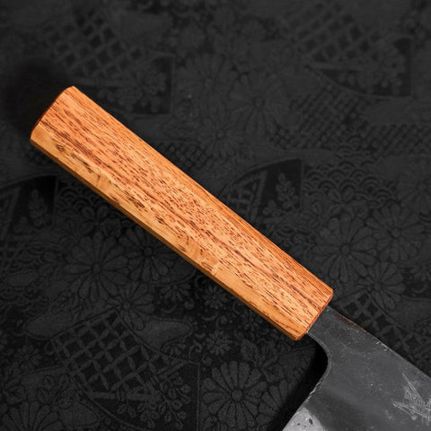 Nakiri White Steel #2 Kurouchi Oak Handle 165mm (6.5”)-[Musashi]-[Japanese-Kitchen-Knives]
