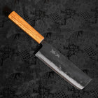 Nakiri White Steel #2 Kurouchi Oak Handle 165mm (6.5”)-[Musashi]-[Japanese-Kitchen-Knives]