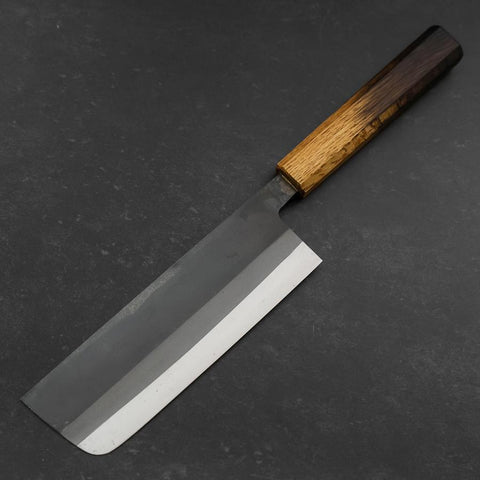 Nakiri White Steel #2 Kurouchi Yaki Urushi Handle 165mm-[Musashi]-[Japanese-Kitchen-Knives]
