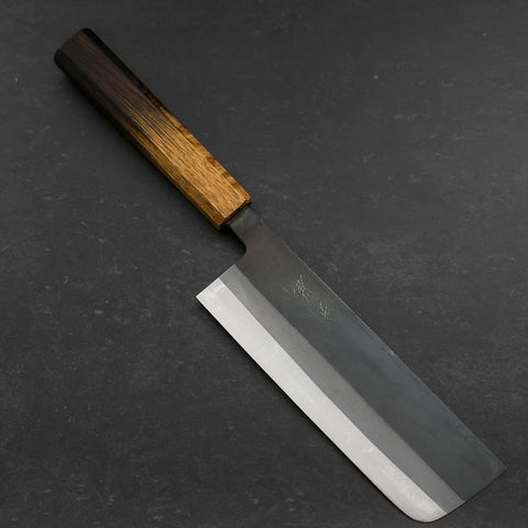 Nakiri White Steel #2 Kurouchi Yaki Urushi Handle 165mm-[Musashi]-[Japanese-Kitchen-Knives]