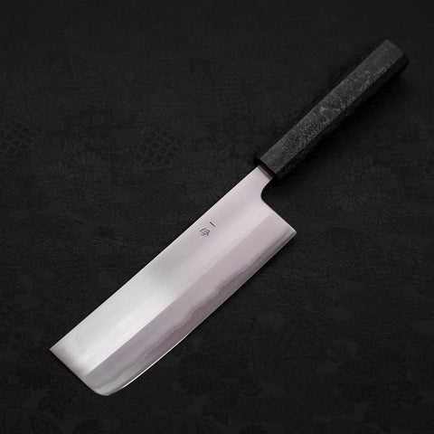 Nakiri White Steel #1 Pulido Mango Ishime Urushi Negro 165mm
