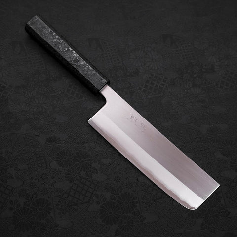 Nakiri White Steel #1 Pulido Mango Ishime Urushi Negro 165mm