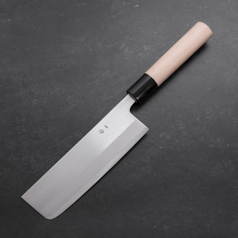 Nakiri White Steel #1 Pulido Mango de Magnolia con Cuerno de Búfalo 165mm