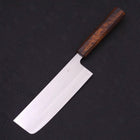 Nakiri White Steel #1 Polished Sumi Urushi Handle 165mm-[Musashi]-[Japanese-Kitchen-Knives]