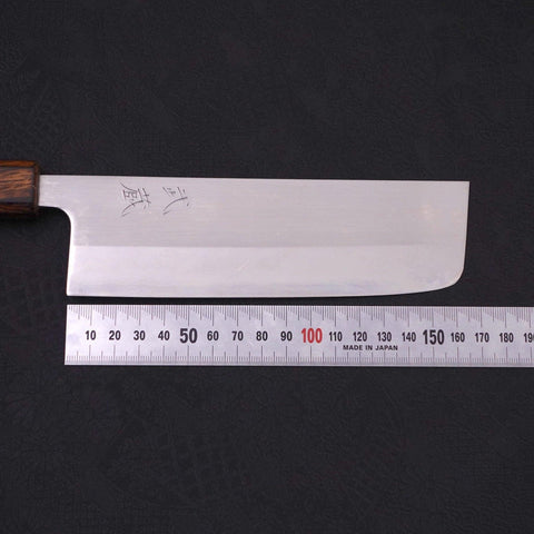 Nakiri White Steel #1 Polished Sumi Urushi Handle 165mm-[Musashi]-[Japanese-Kitchen-Knives]