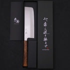 Nakiri White Steel #1 Polished Sumi Urushi Handle 165mm-[Musashi]-[Japanese-Kitchen-Knives]
