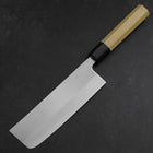 Nakiri White Steel #1 Stainless Clad Buffalo Magnolia Handle 165mm-[Musashi]-[Japanese-Kitchen-Knives]