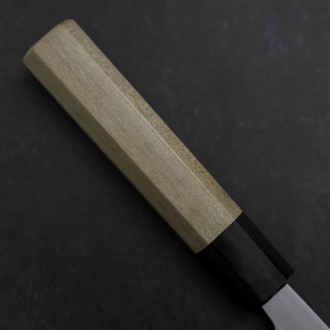 Nakiri White Steel #1 Stainless Clad Buffalo Magnolia Handle 165mm-[Musashi]-[Japanese-Kitchen-Knives]