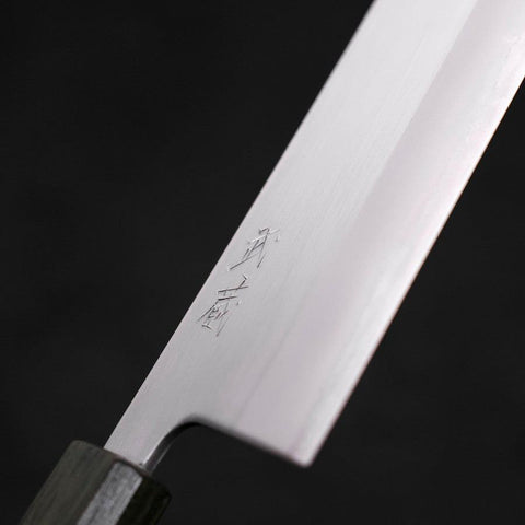 Nakiri White Steel #1 Revestimiento de Acero Inoxidable Pulido Mango Urushi Verde 165mm