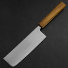 Nakiri White Steel #1 Stainless Clad Polished Oak Handle 165mm-[Musashi]-[Japanese-Kitchen-Knives]