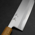 Nakiri White Steel #1 Stainless Clad Polished Oak Handle 165mm-[Musashi]-[Japanese-Kitchen-Knives]
