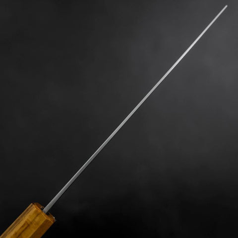 Nakiri White Steel #1 Stainless Clad Polished Oak Handle 165mm-[Musashi]-[Japanese-Kitchen-Knives]