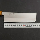 Nakiri White Steel #1 Stainless Clad Polished Oak Handle 165mm-[Musashi]-[Japanese-Kitchen-Knives]