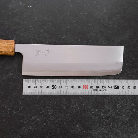Nakiri White Steel #1 Stainless Clad Yaki Urushi Handle 165mm-[Musashi]-[Japanese-Kitchen-Knives]