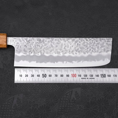 Nakiri White Steel #1 Tsuchime Yaki Urushi Handle 165mm-[Musashi]-[Japanese-Kitchen-Knives]