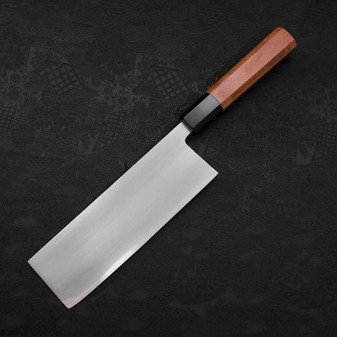 Nakiri White Steel #2 Kasumi Buffalo Teak Handle 165mm-[Musashi]-[Japanese-Kitchen-Knives]