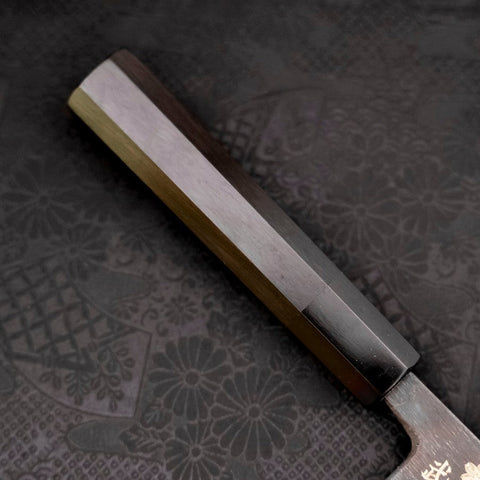 Nakiri White Steel #2 Kurouchi Chokin Fénix Mango de Ébano con Cuerno de Búfalo 165mm