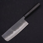 Nakiri White Steel #2 Kurouchi Chokin Snake-Sakura Buffalo Ebony Handle 165mm-[Musashi]-[Japanese-Kitchen-Knives]
