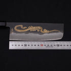 Nakiri White Steel #2 Kurouchi Chokin Snake-Sakura Buffalo Ebony Handle 165mm-[Musashi]-[Japanese-Kitchen-Knives]